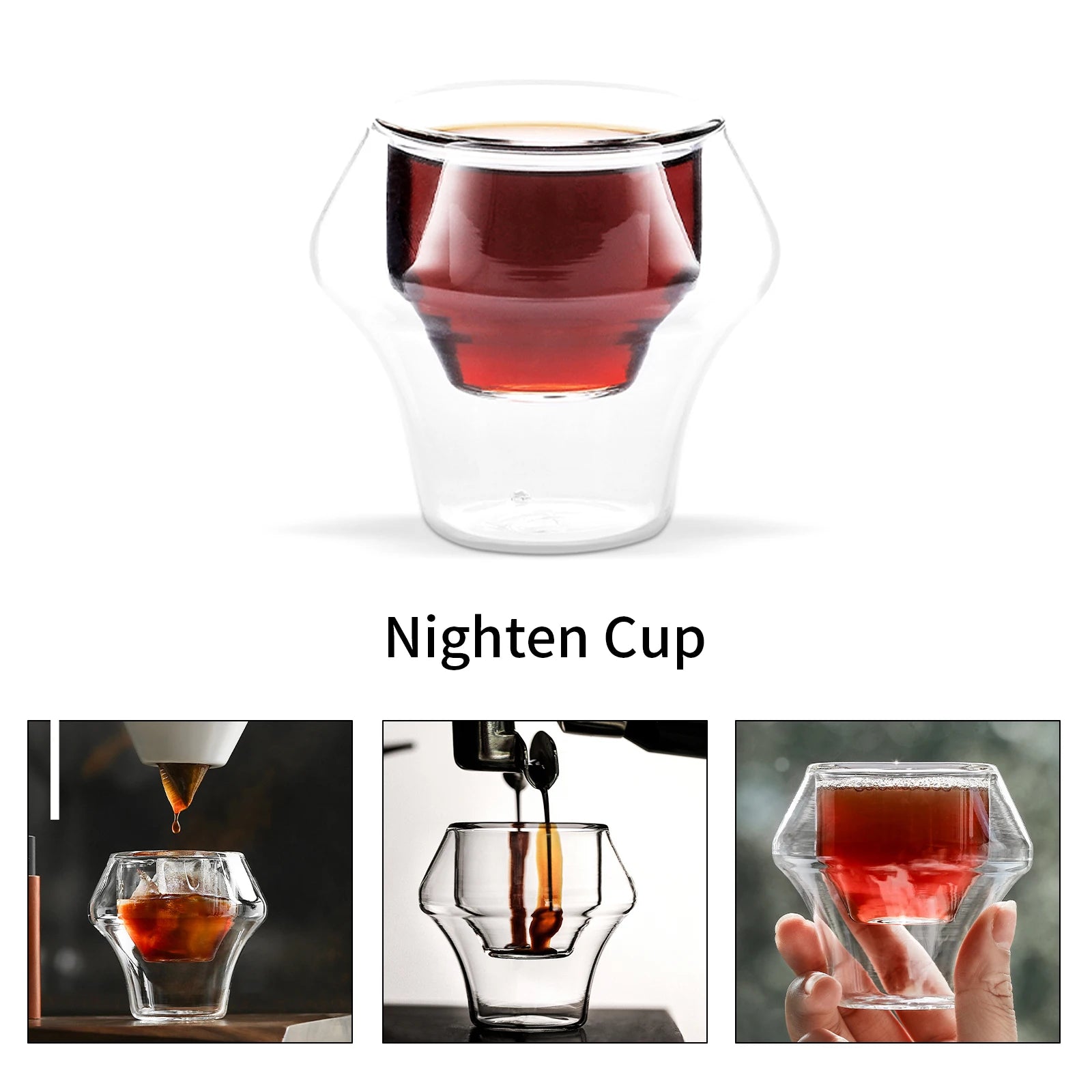 MHW-3BOMBER Double Wall Glass Espresso Cups Anti-scald Reusable Tea Mug Shot Glass Wine Home Barista