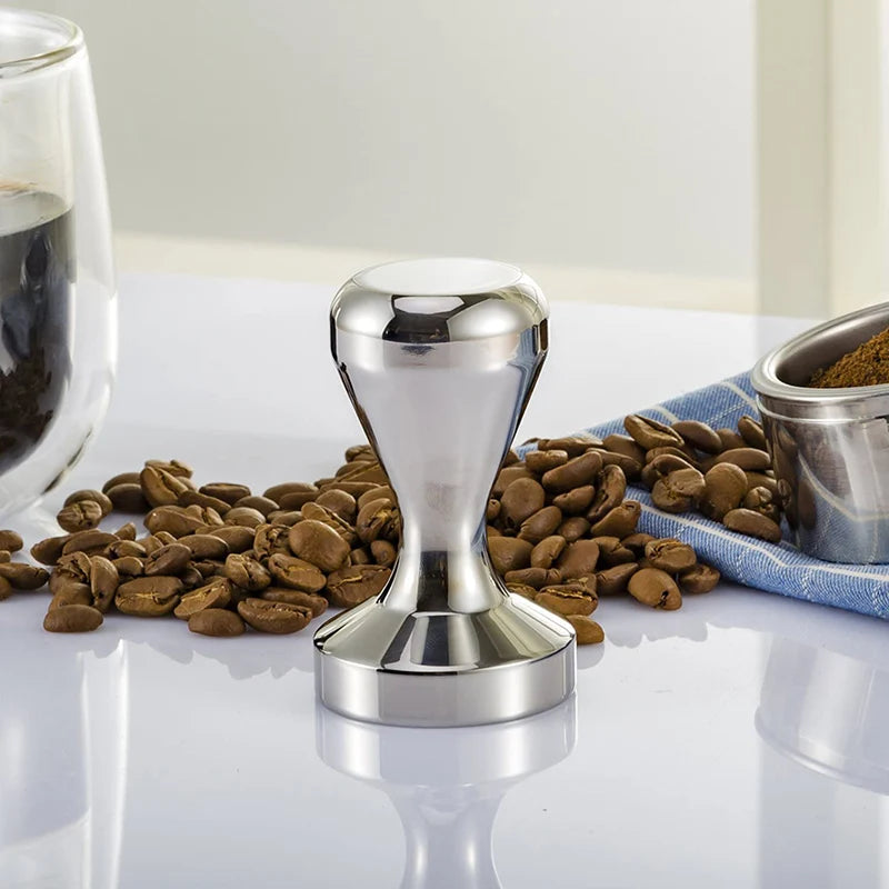 Stainless Steel Coffee Tamper 49mm 51mm 58mm | Flat Base Espresso Coffee Hammer Press Tool
