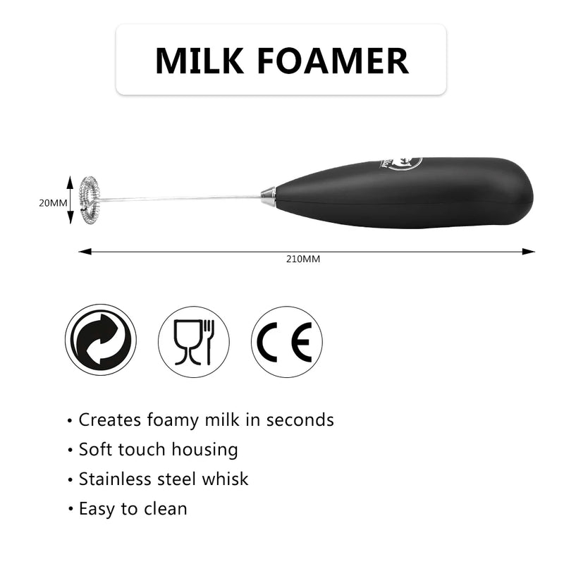 iCafilas Milk Frother Egg Beater Cake Mixer Tool Electric Time Saver Automatic Coffee Gadgets