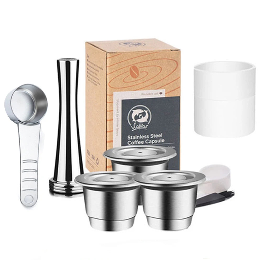 Reusable Stainless Steel Nespresso Coffee Capsule Refillable Pod for Inissia, Pixie, Essenza