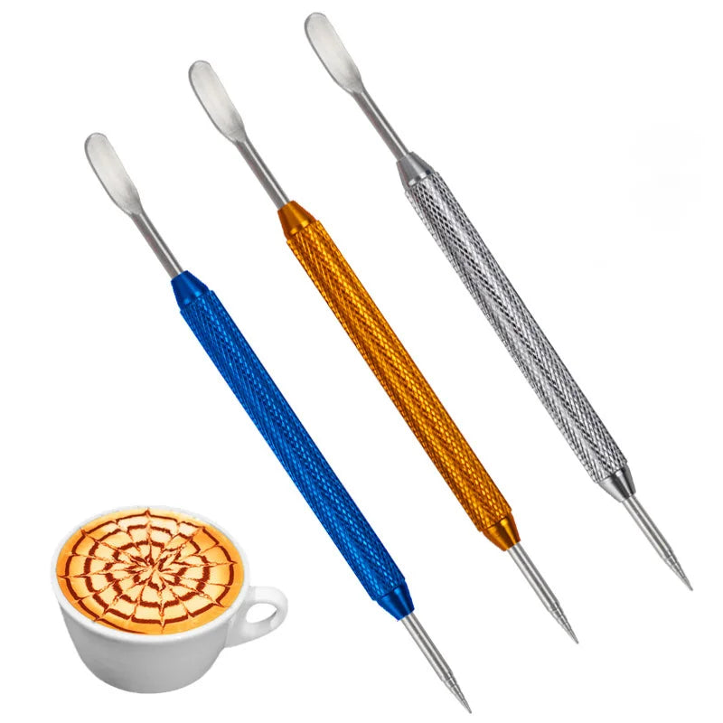 Stainless Steel Latte Art Needle Pen – DIY Coffee Decorative Tool for Baristas & Coffee Lovers