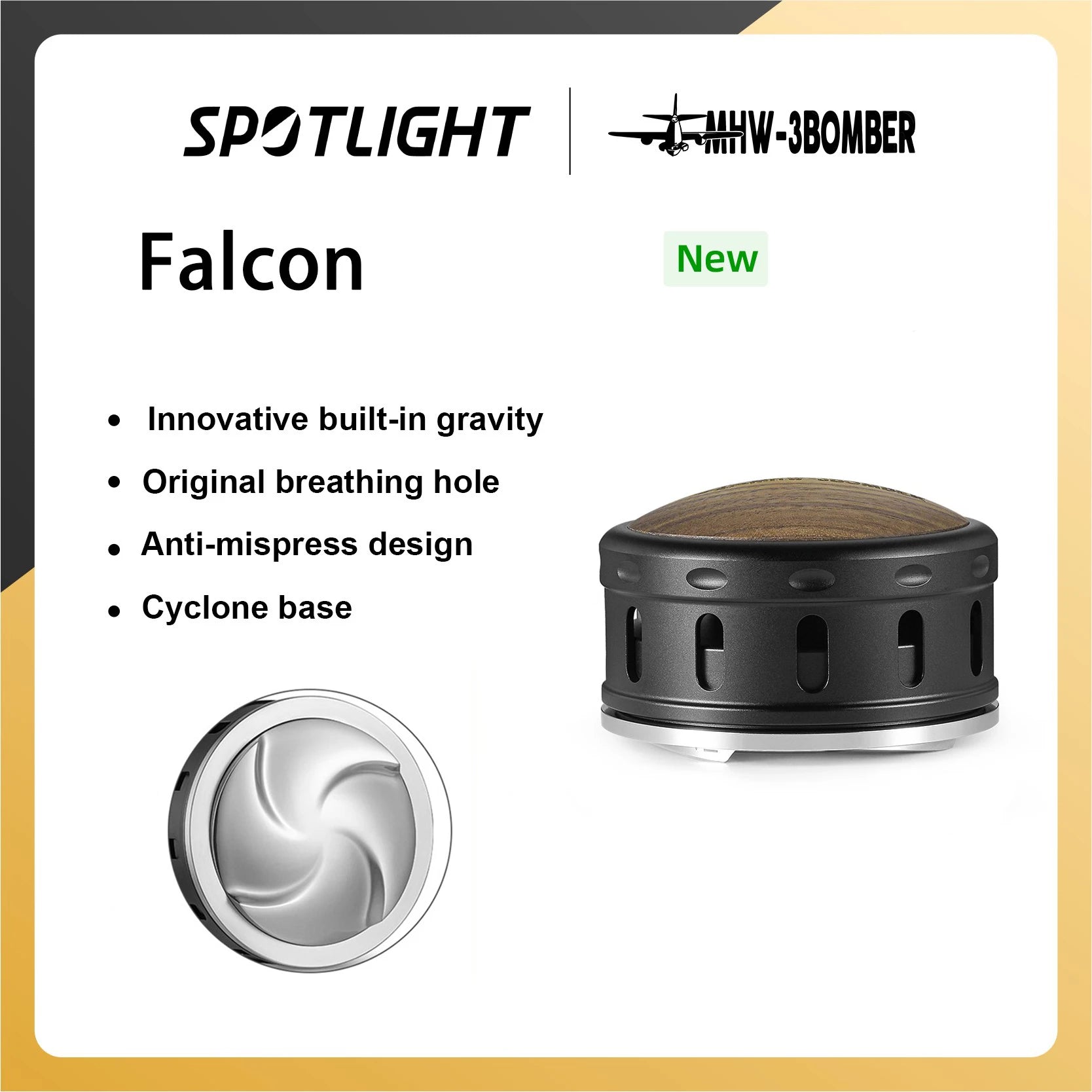 51/53.35/58.35mm Coffee Distributor Gravity Adaptive Espresso Air Hole Cyclone Base Barista Tools