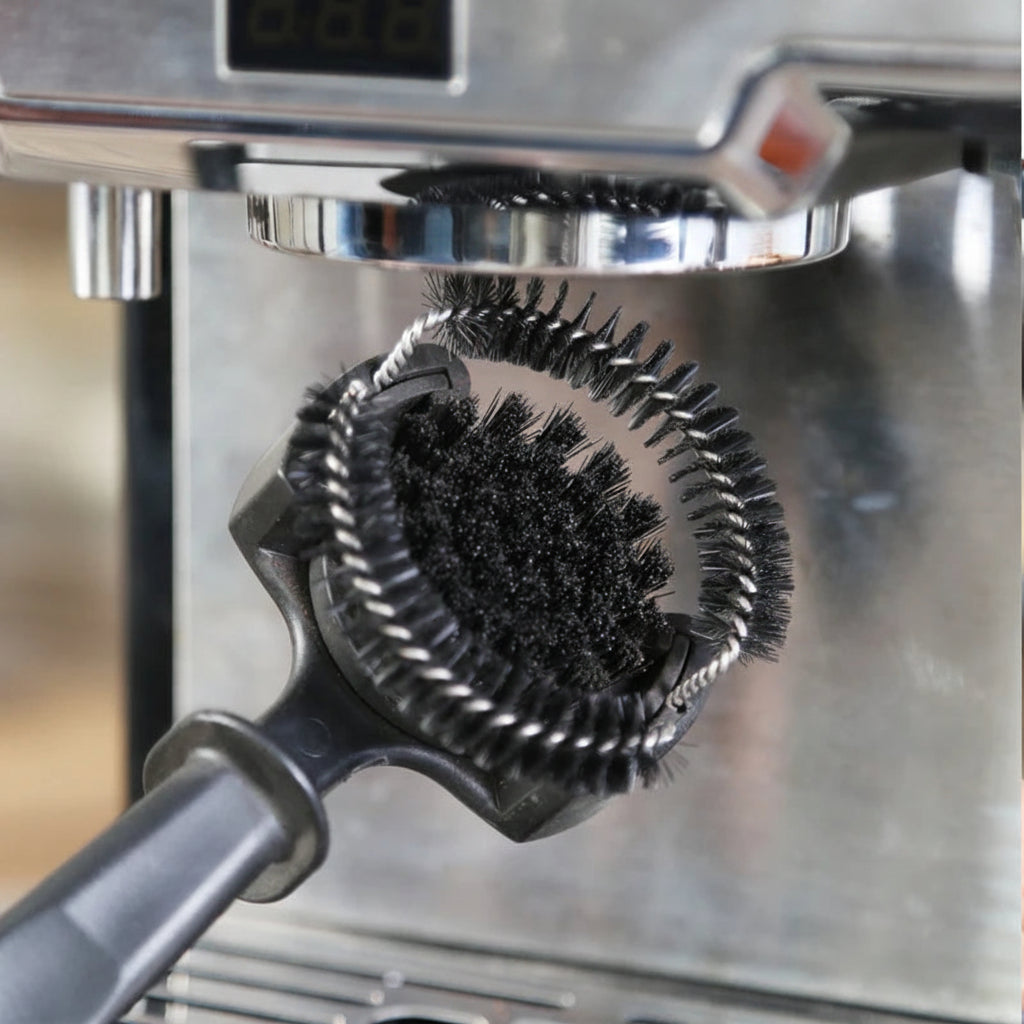 Coffee Machine Cleaning Brush for Espresso Group Head, Grinder & Filter Cleaning Tool with Spoon