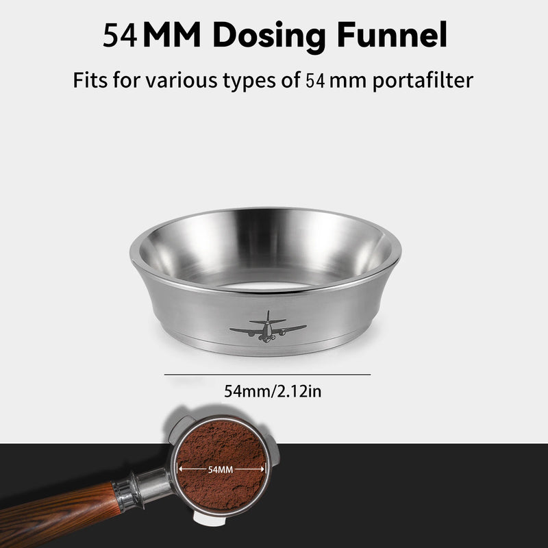 Dosing Funnel Set 51mm 53/54mm 58mm Double Filter Espresso Puck Screen Kit Dosing Ring Barista Tools