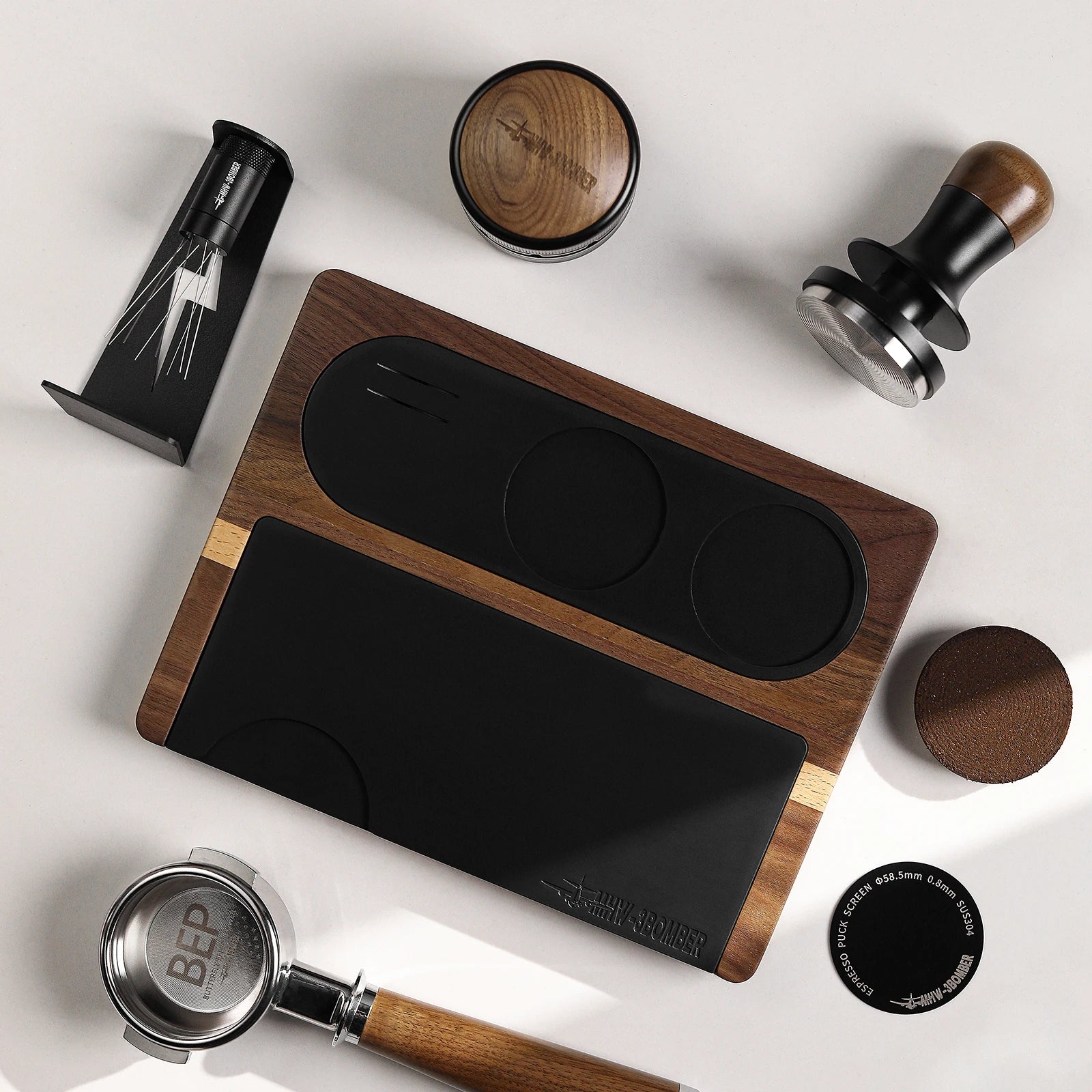 Espresso Tamping Station Food Grade Non-Slip Silicone Tamping Mat Tamper Stand 51-58mm Universal