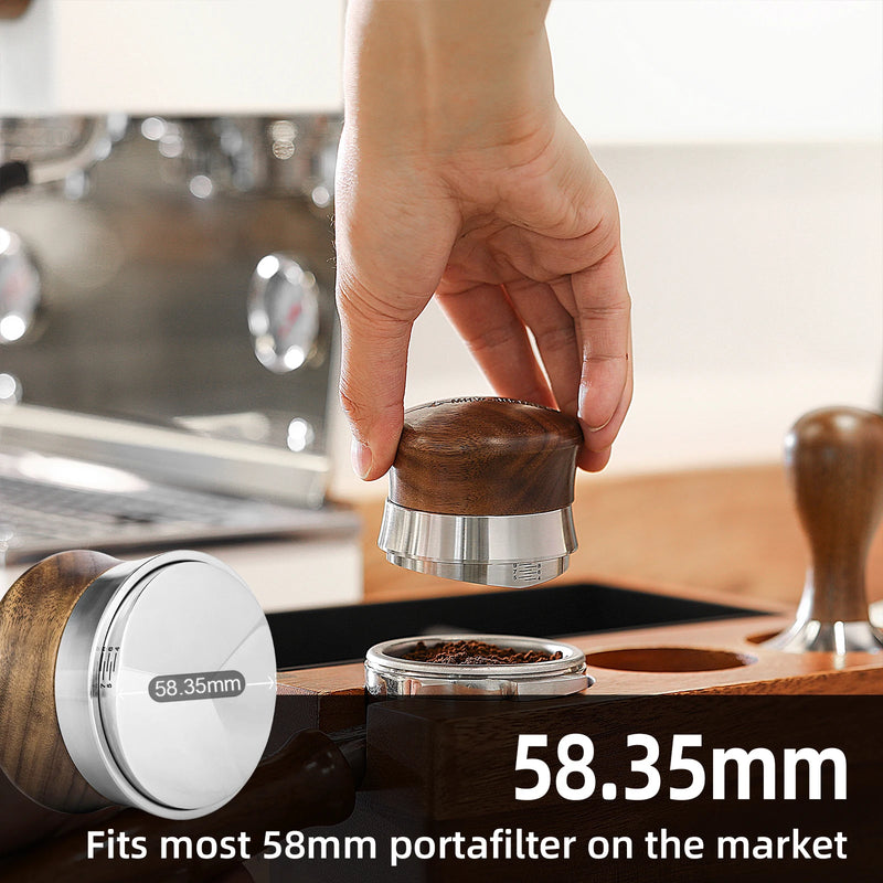 58.35mm Coffee Distributor & Espresso Tamper Adjustable Depth Leveler Tools Fits 58mm Portafilter