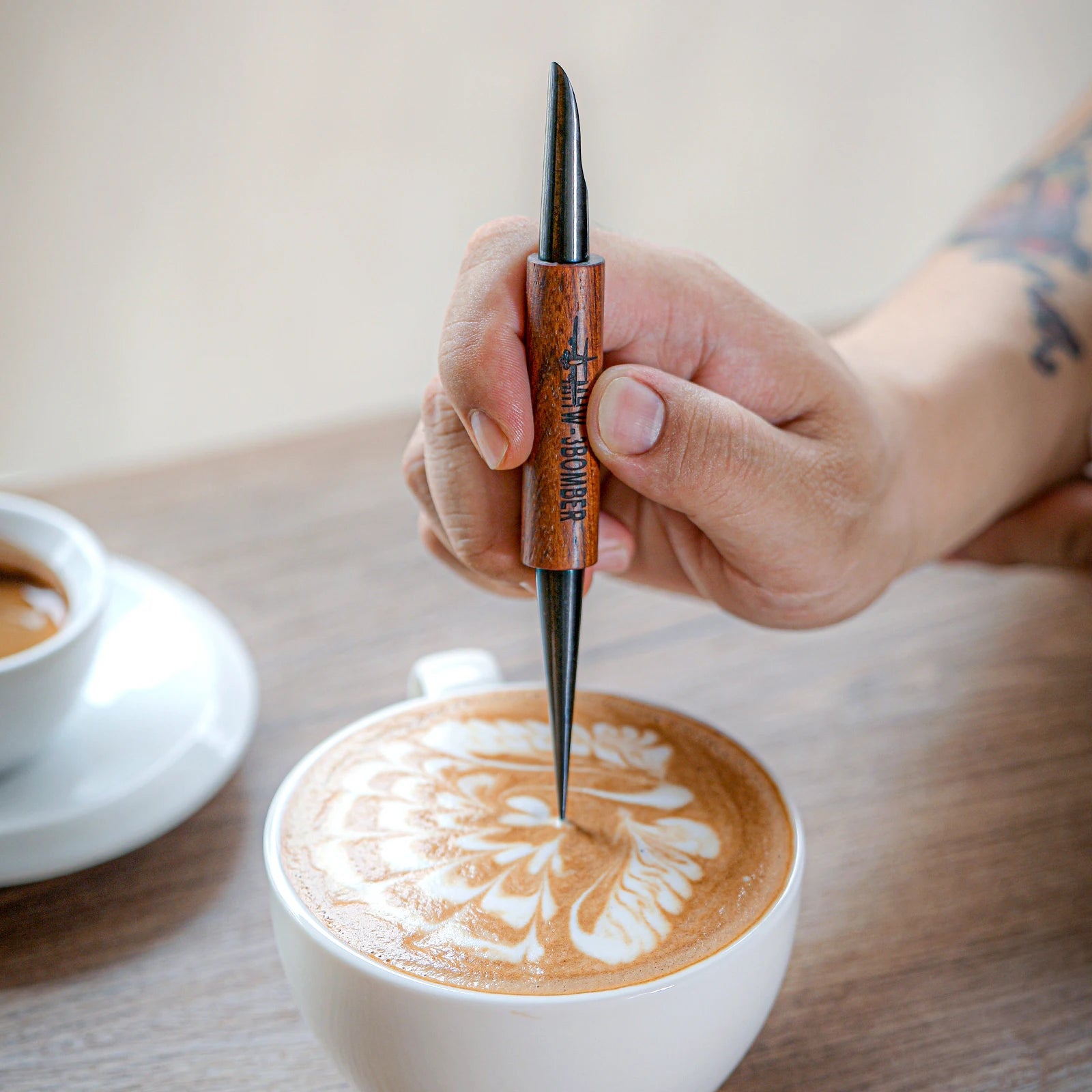 MHW-3BOMBER Coffee Art Pen Set – 1pc or 4pcs Vintage Home Barista Tools for Latte & Cappuccino Decor