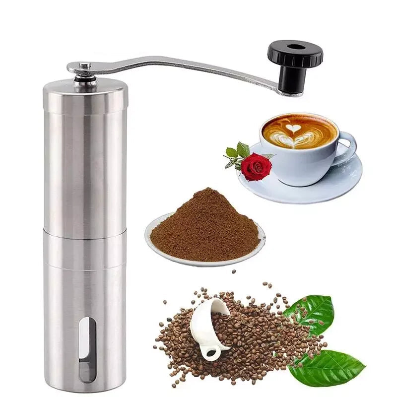 Manual Coffee Grinder Stainless Steel Hand Burr Mill Portable Kitchen Coffee Tool Compact Design