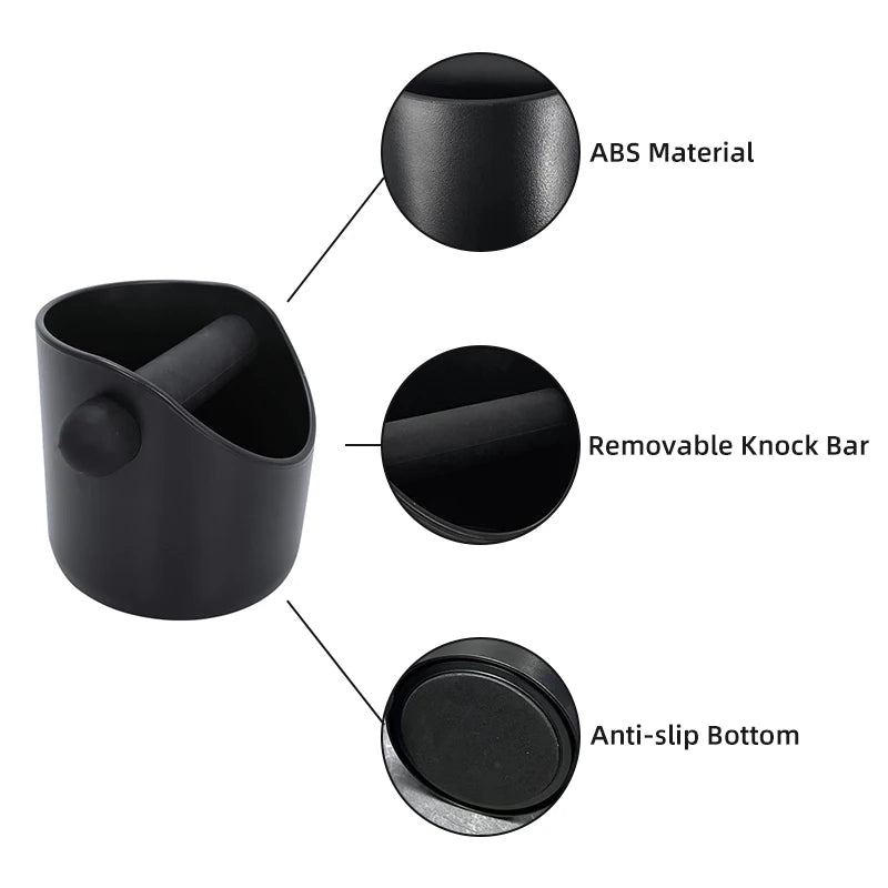 Coffee Knock Box Espresso Grounds Bin Anti Slip Shock Absorbent Barista Dump Container Tool