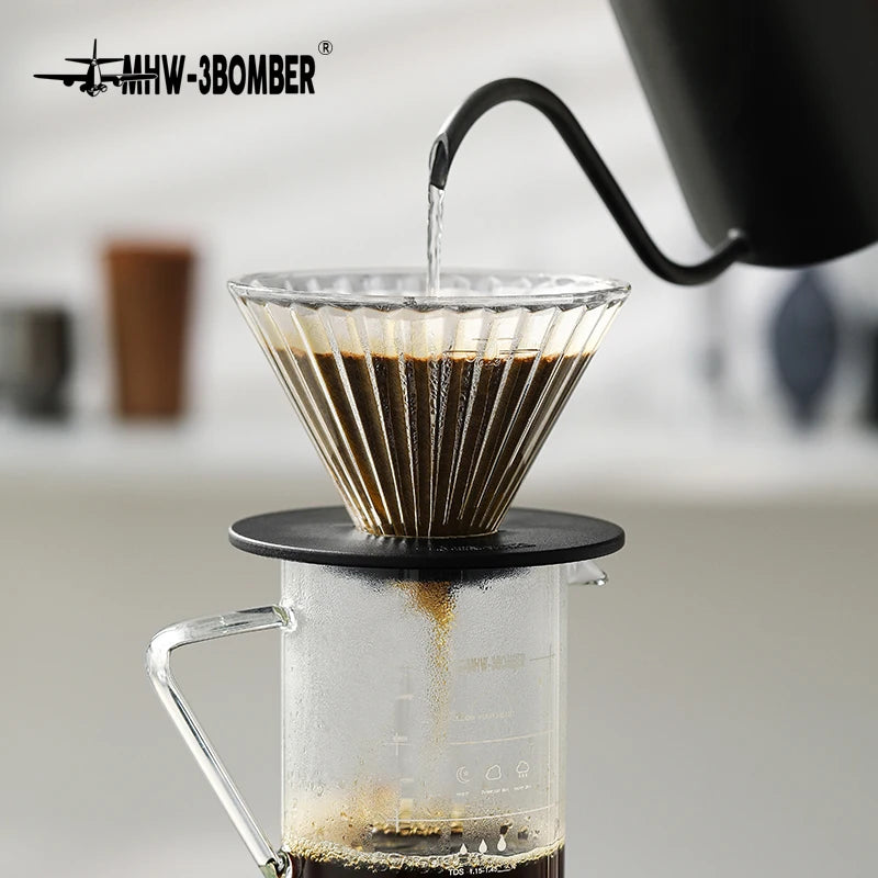 Drip Coffee Set Tea Pot Glass Filter Cup & Paper Coffee Servers Accessories