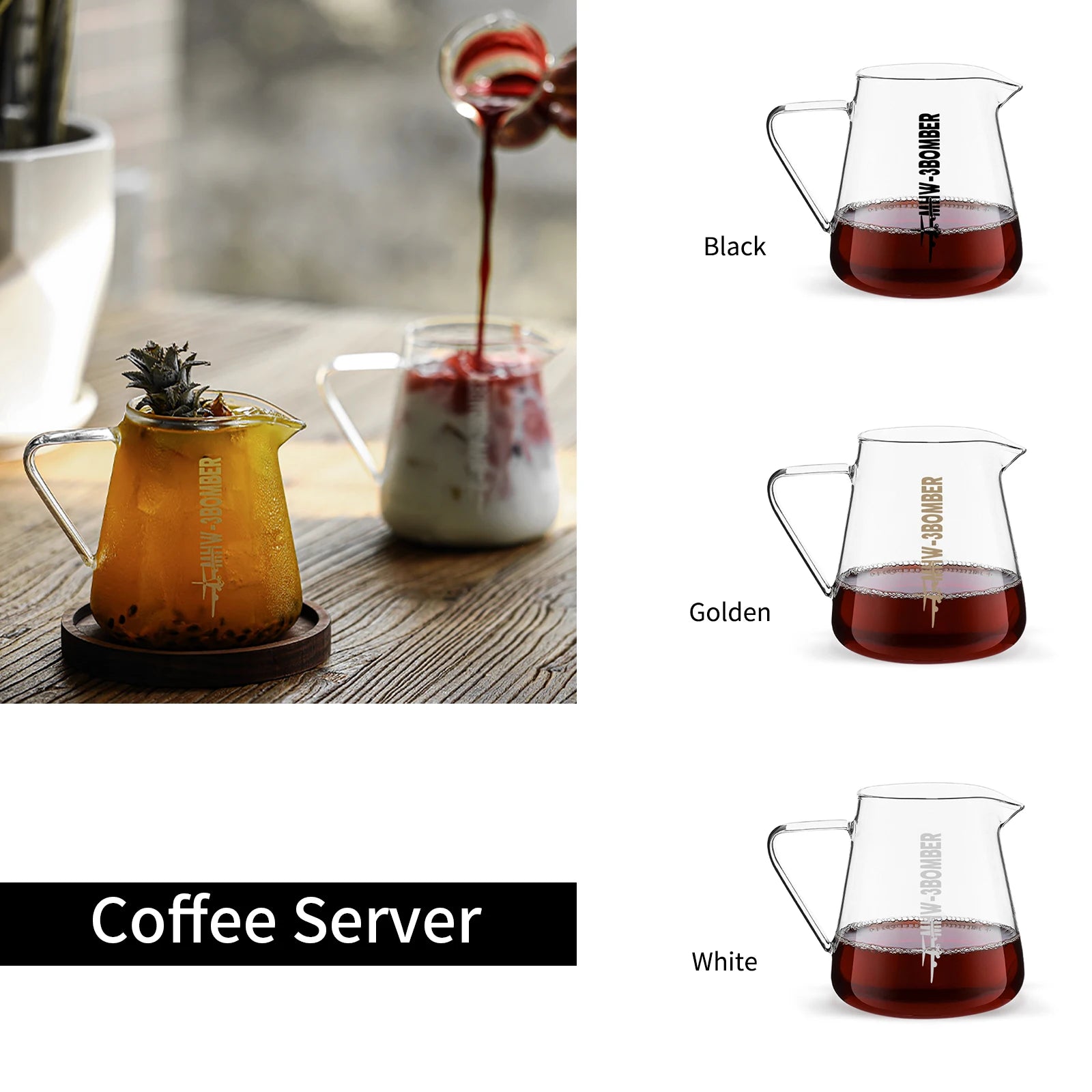 500ml Coffee Server Glass Coffee Pot Espresso Dripper Pour Over Maker Brewer Pot Clear Accessories