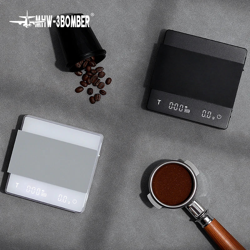 MHW-3BOMBER Digital Coffee Scale 2000g/0.1g | High Precision Rechargeable Kitchen Barista Scale
