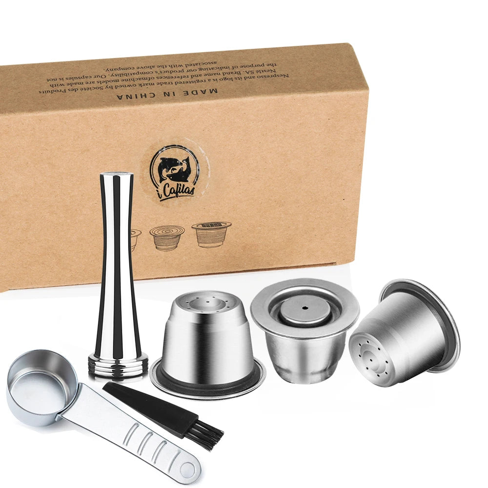 iCafilas Reusable Stainless Steel Coffee Capsule | Eco-Friendly Pod Filter for Nespresso Machines