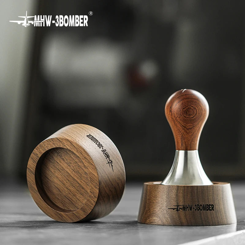 58.35mm Coffee Tamper with Stainless Steel Base & Solid Wood Professional Espresso Leveler Barista