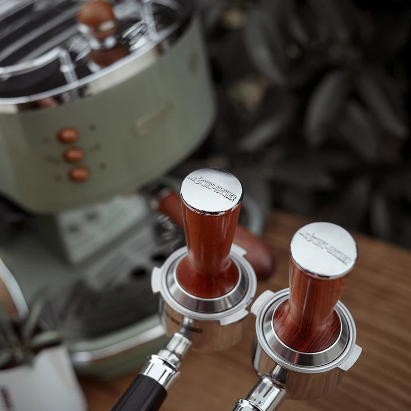 51/58mm Coffee Tamper Stainless Steel Thread Base Espresso Leveler Press Tools Wooden Barista Tools