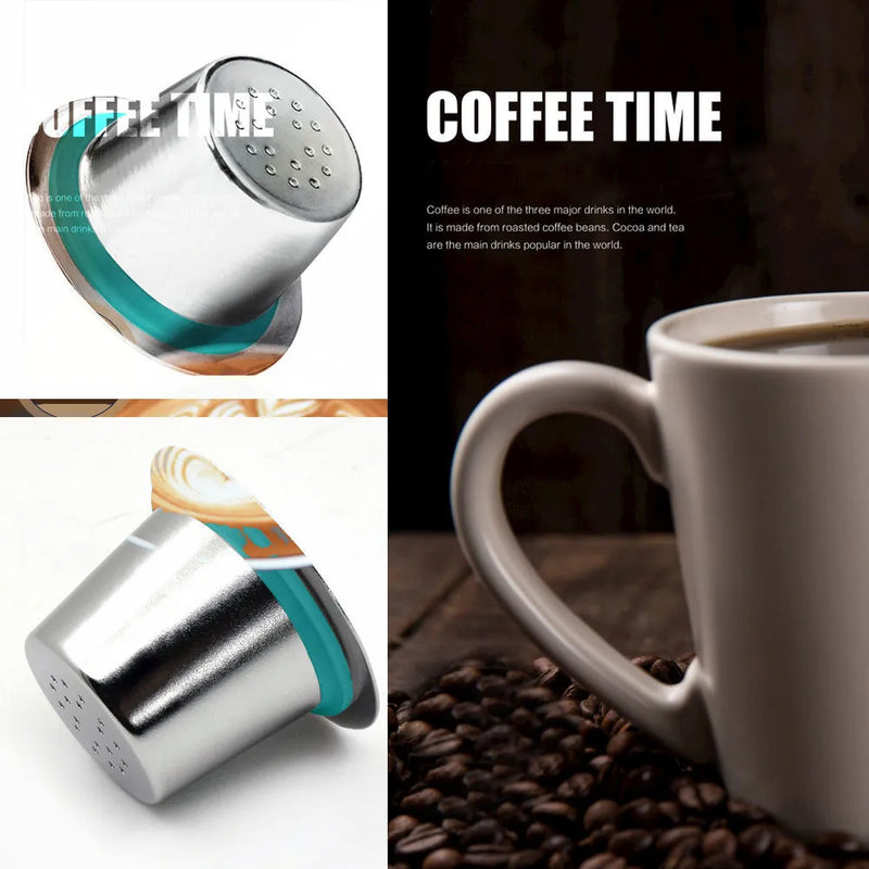 Refill Nespresso Coffee Capsulas Stainless Steel Refillable Nespress Coffee Capsule Reusable Italian