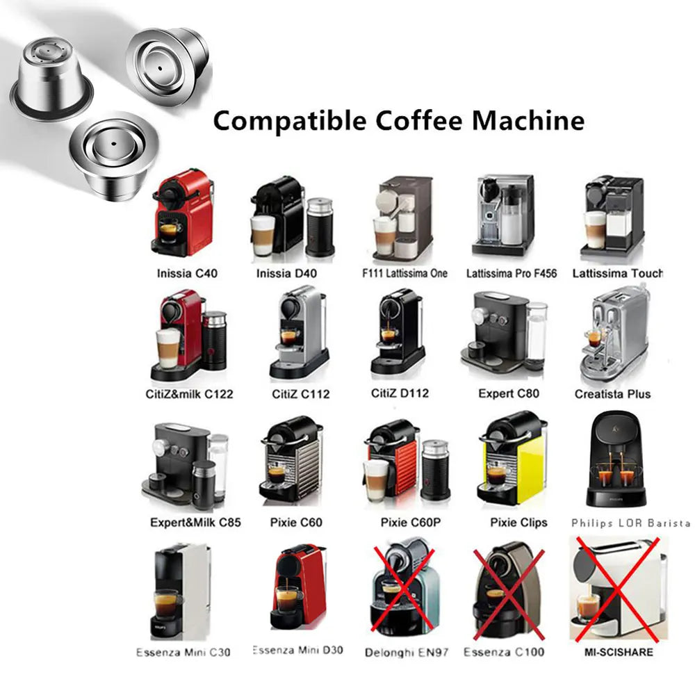 iCafilas Reusable Nespresso Coffee Capsule | Stainless Steel Filter Pod for Espresso & Rich Crema
