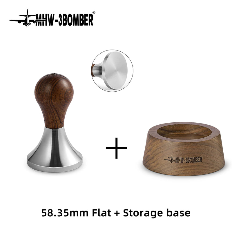 58.35mm Coffee Tamper with Stainless Steel Base & Solid Wood Professional Espresso Leveler Barista