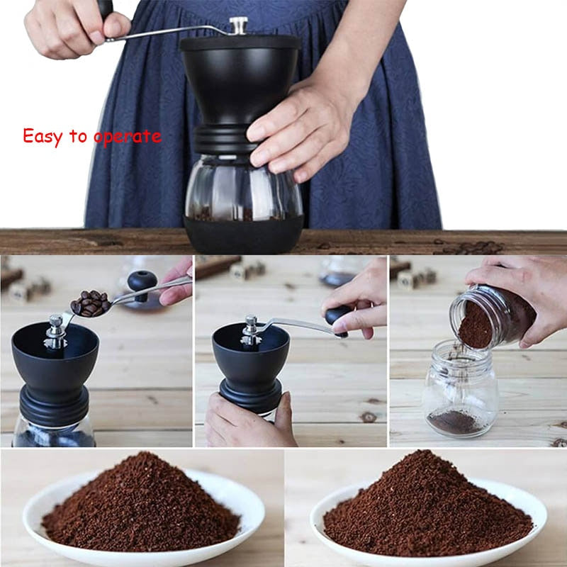 1Pc Coffee Grinder Hand Retro Coffee Mill, Plastic Manual Grinding Machine, Manual Grinder
