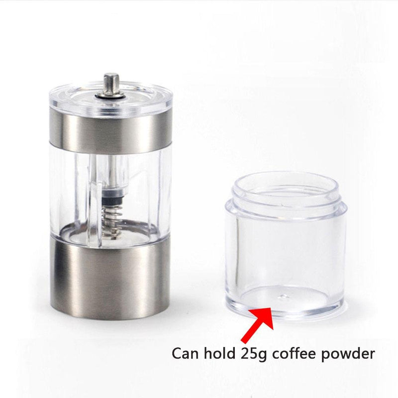 HIKUUI Mini Acrylic Adjustable Coffee Grinder Ceramic Grinding Core Mill Grind Beans With Base and