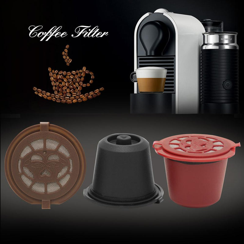 1/3/4PCS Nespresso Refillable Coffee Capsule Cup Reusable Coffee Capsule Spoon Brush Coffee Filters