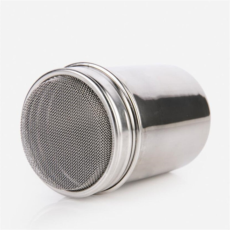 1pc Stainless Steel Chocolate Shaker Cocoa Flour Coffee Sifter or 16Pcs Coffee Stencils Template