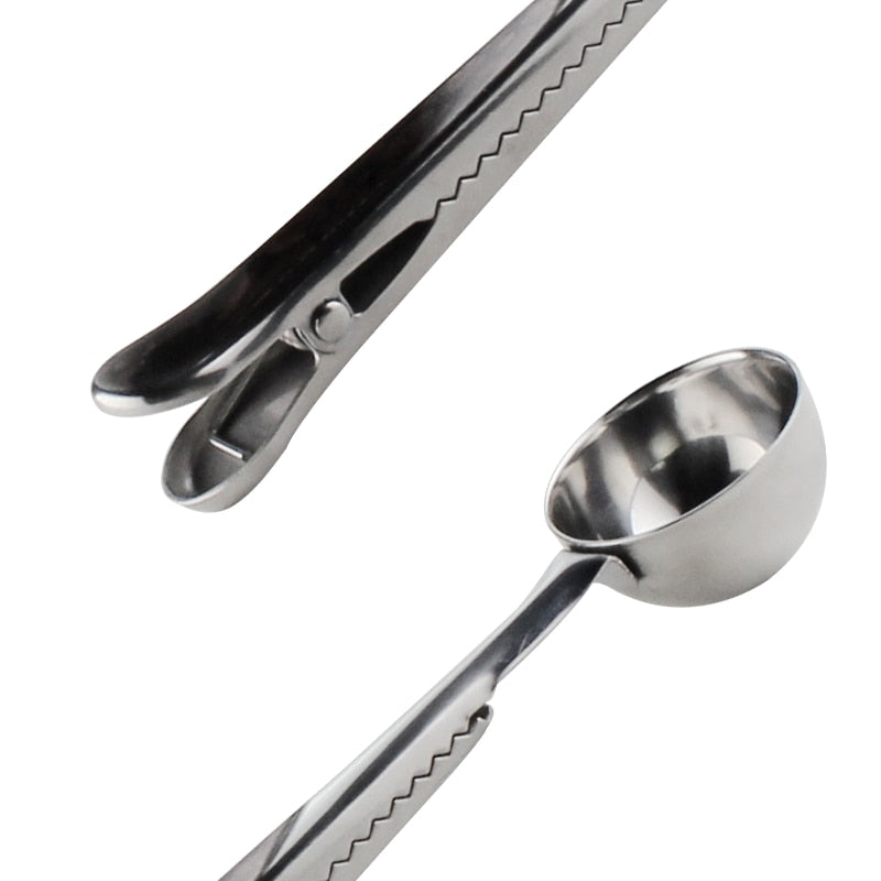 Stainless Steel Coffee Spoon Clip Gold Silver Coffee Tea Measure Scoop Metal Measuring Spoon with