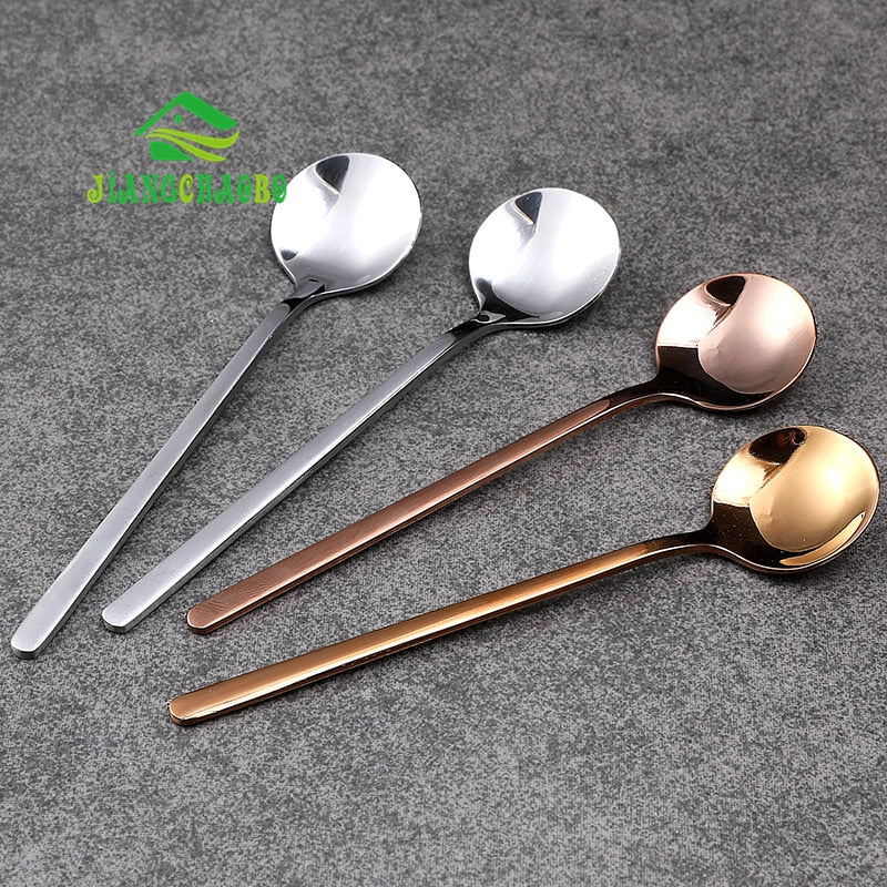 Stainless Steel Long Handle Stirring Spoon Small Spoon Seasoning Coffee Spoon Long Creative Ice