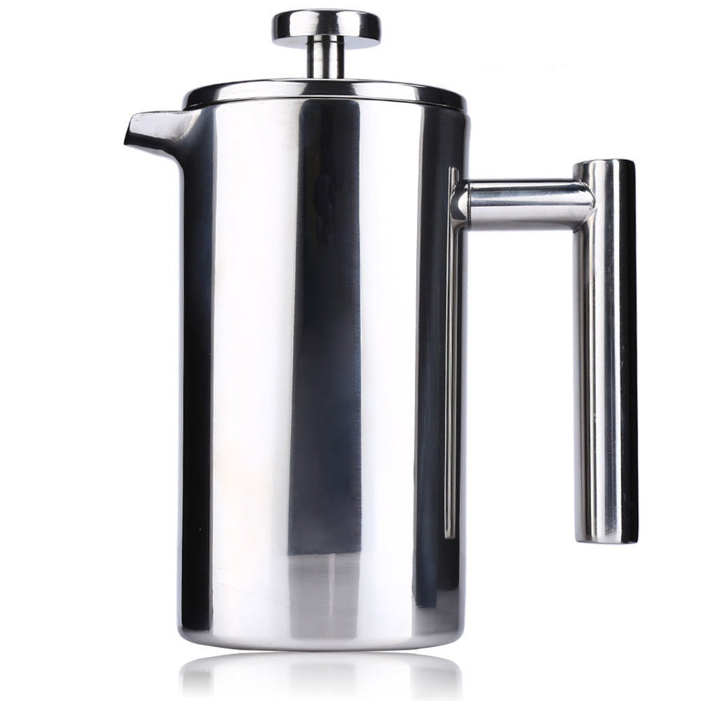 Stainless steel 304 Double Wall Coffee Maker French Press Tea Pot With Filter