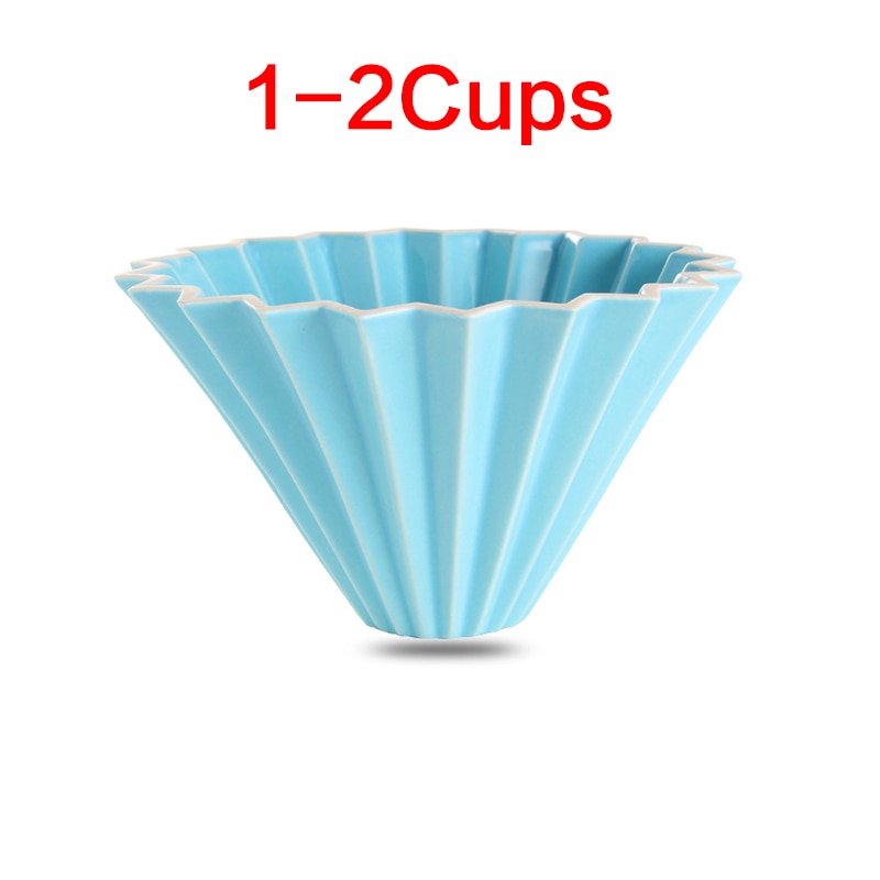 1pc 3 colors ceramics origami sytle V60 filter cup coffee dripper 1-2cups for barista