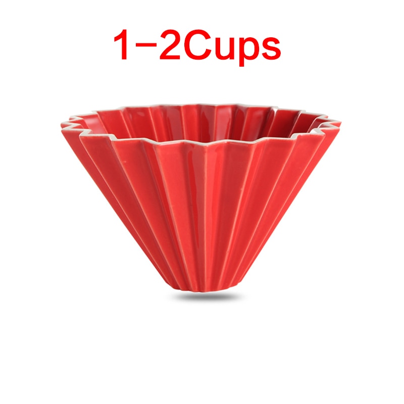 1pc 3 colors ceramics origami sytle V60 filter cup coffee dripper 1-2cups for barista