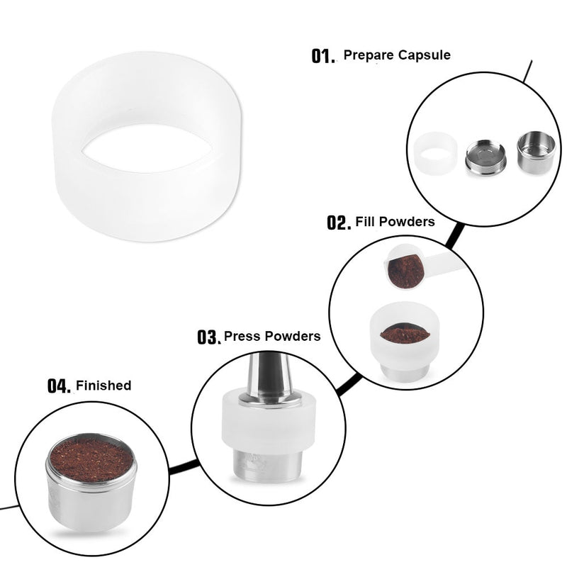 ICafilas Stainless Metal Reusable Nespresso Capsule with Press Coffee Grinds Stainless Tamper