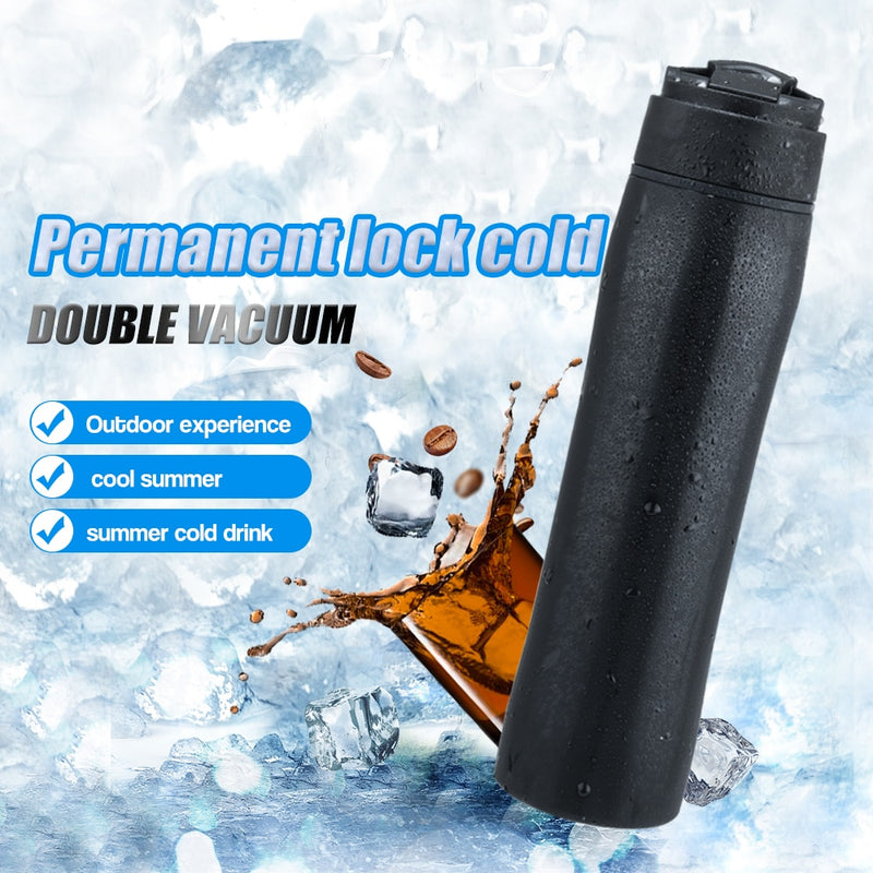 Recafimil Portable French Press Pot Double Thermal Insulation Cold Storage Travel Outdoor Stainless