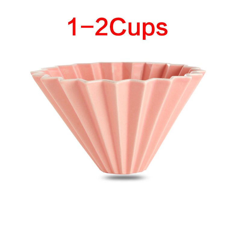 1pc 3 colors ceramics origami sytle V60 filter cup coffee dripper 1-2cups for barista