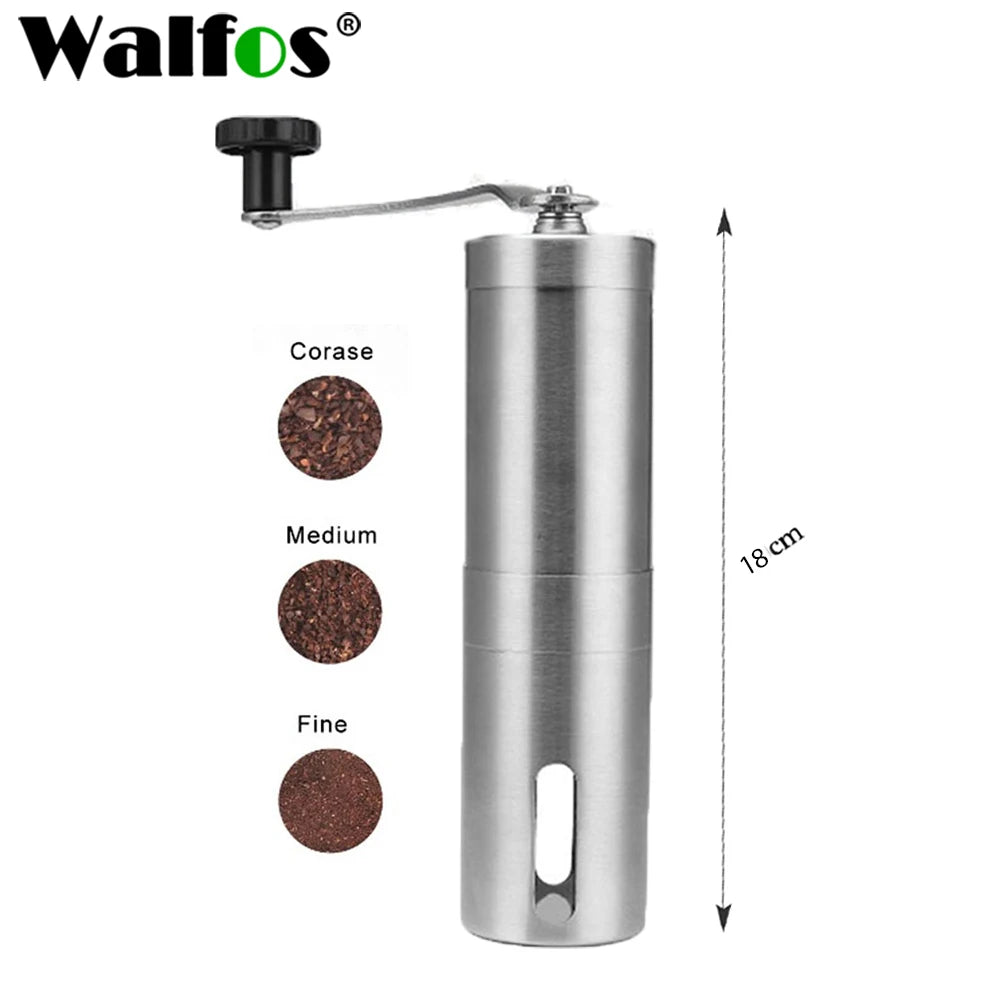 Manual Coffee Grinder Stainless Steel Hand Burr Mill Portable Kitchen Coffee Tool Compact Design