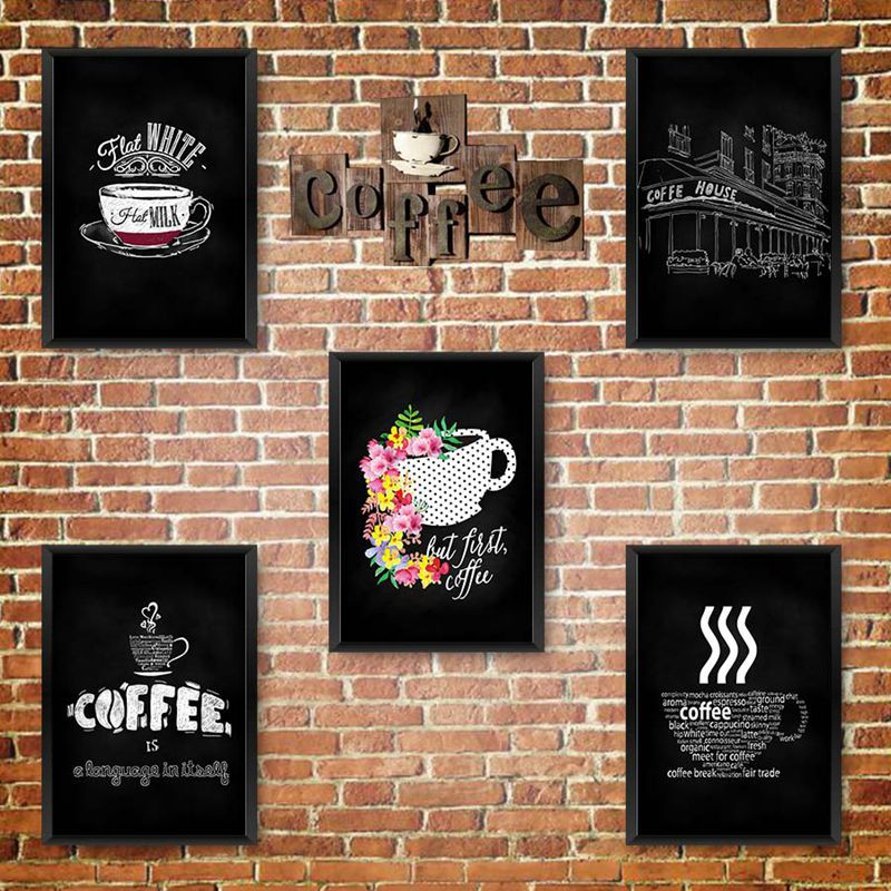 Coffee Cup Canvas Painting Vintage Wall Art Prints And Poster Wall Pictures for Home Decor