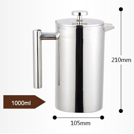 French Press Coffee Maker 350ml 800ml 1000ml Best Double Walled Stainless Steel Cafetiere Insulated