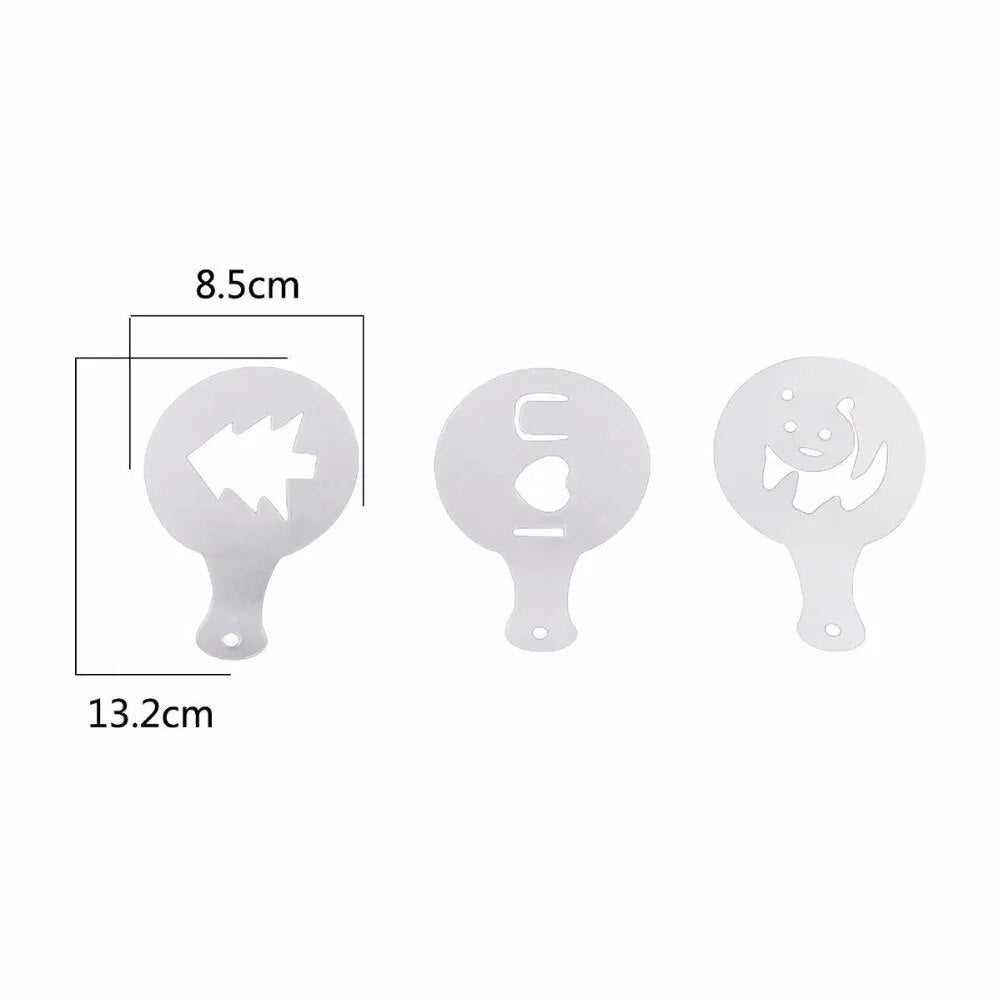 16pcs/set Of Fancy Coffee Printing Flower Mold Latte Coffee Cappuccino Mold Coffee Cake Decoration