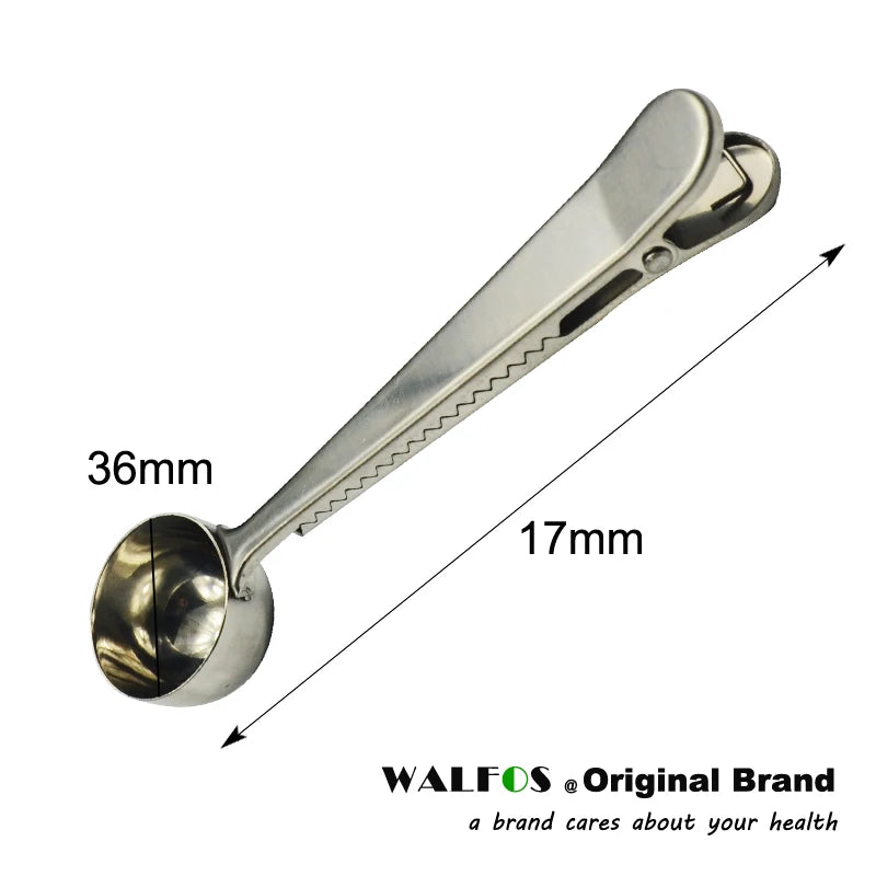 Stainless Steel Coffee Scoop with Bag Clip Sealing Tea Measuring Spoon Kitchen Tool Coffee