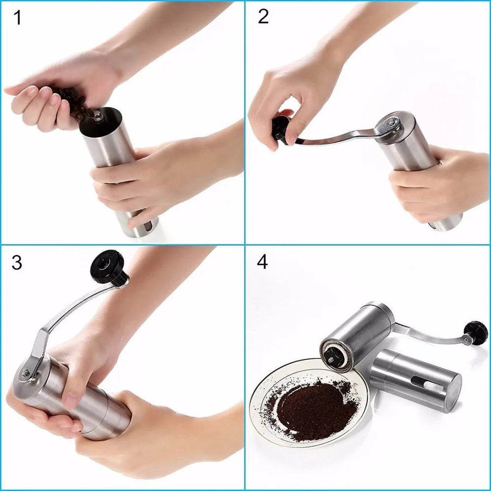 Mini Manual Coffee Grinder|Stainless Steel Hand Bean Grinder Compatible with Nespresso & Dolce Gusto