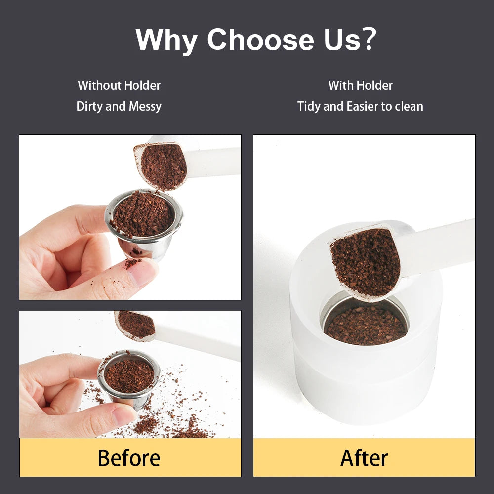 Icafilas Reusable Coffee Capsule Pod for Nespresso Stainless Steel Espresso Crema Coffee Filter Foil