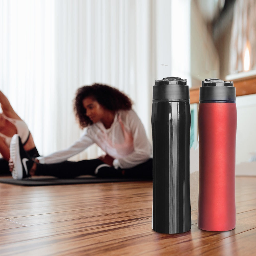 Recafimil Portable French Press Pot Double Thermal Insulation Cold Storage Travel Outdoor Stainless