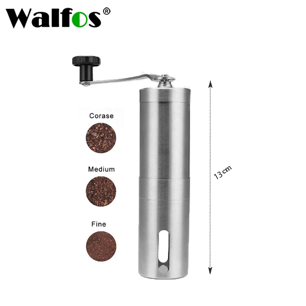 Manual Coffee Grinder Stainless Steel Hand Burr Mill Portable Kitchen Coffee Tool Compact Design