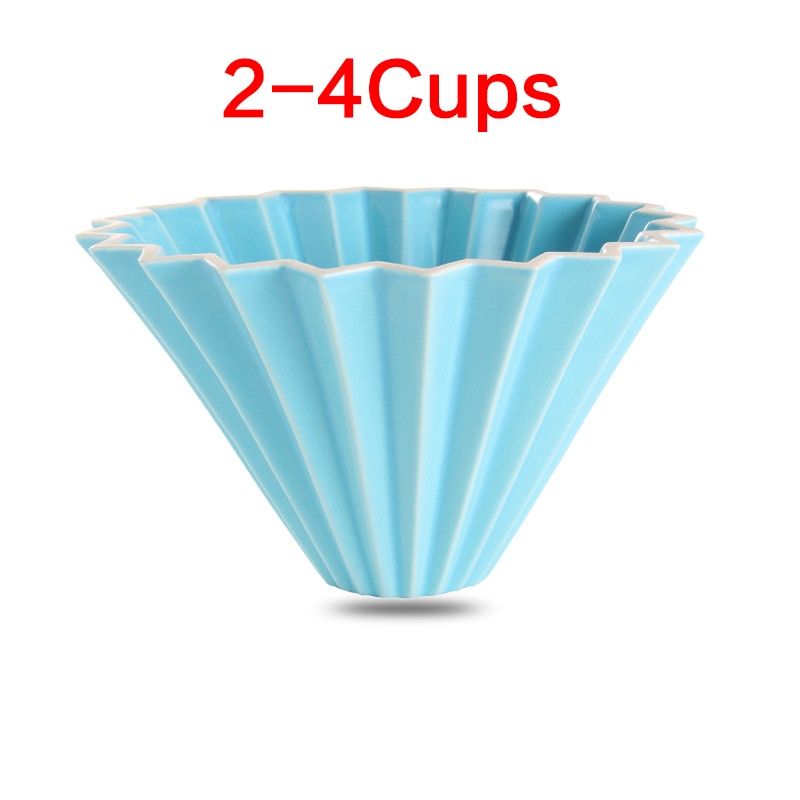 1pc 3 colors ceramics origami sytle V60 filter cup coffee dripper 1-2cups for barista