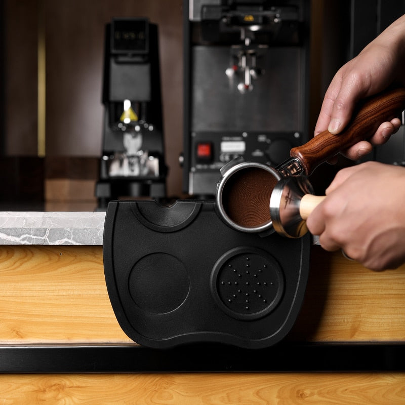 Espresso Coffee Tampers Mat Silicone Tamper Holder Corner Mat Pad Anti-skid Tamper Mat Barista