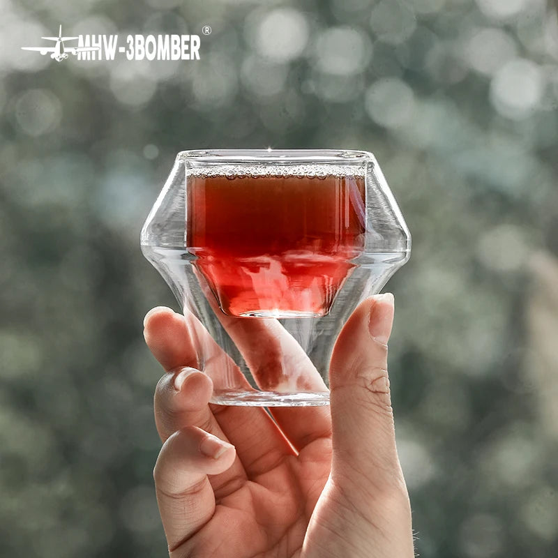 MHW-3BOMBER Double Wall Glass Espresso Cups Anti-scald Reusable Tea Mug Shot Glass Wine Home Barista