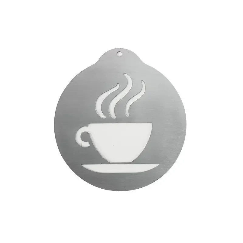 5Pcs Stainless Steel Coffee Wreath Mould Stencils | DIY Cappuccino, Cupcake & Garland Templates