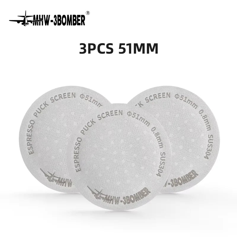 Espresso Puck Screen 51mm 53mm 58.5mm Titanium Coated Reusable Filter 0.8mm Metal Mesh
