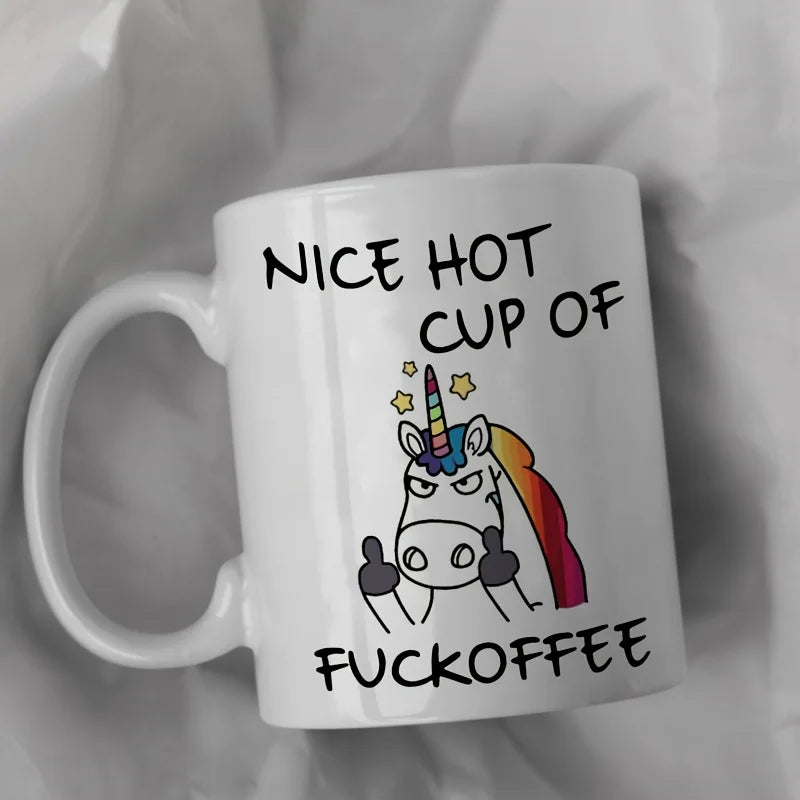 1pc Angry Unicorn Ceramic Coffee Mug Milk Tea Cup Insulated for Hot or Cold Beverages Office Cup
