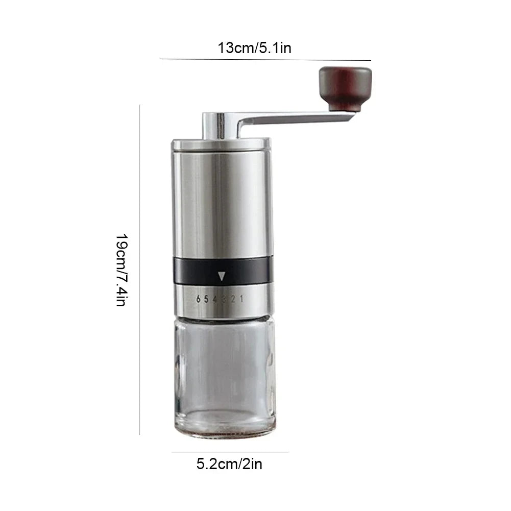 Manual Coffee Grinder with Ceramic Burr & Glass Jar